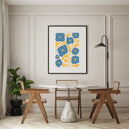 Blue Flowers Art Print